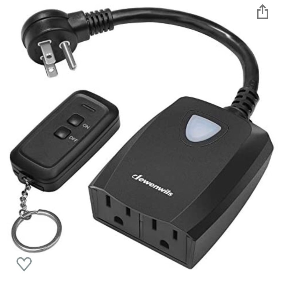 DEWENWILS Outdoor Indoor Remote Control Outlet Power Strip
Weatherproof